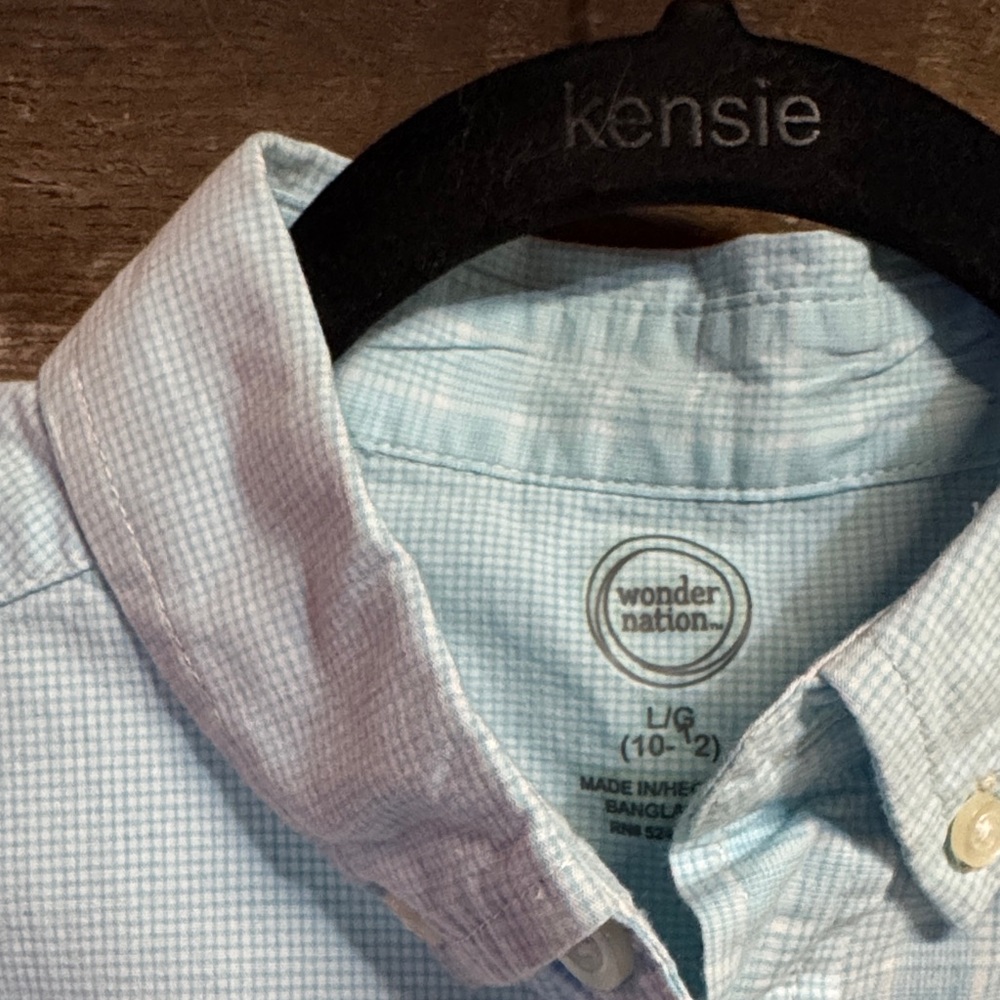 Boy’s button down dress shirt. Never worn. Comfortable stretch cloth.